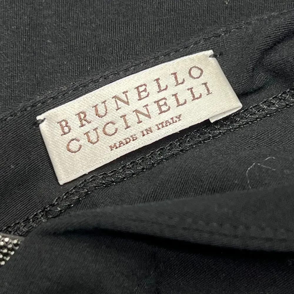 BRUNELLO CUCINELLI Ankle Dress W/ Shimmer Chest Accent 98% Cotton Women's Sz L - Picture 10 of 10